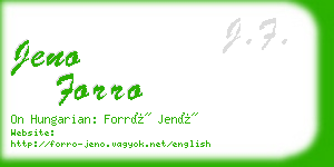 jeno forro business card