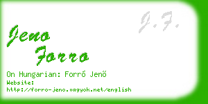 jeno forro business card